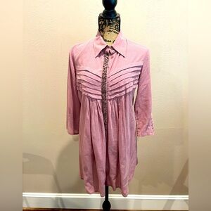 Soft Surroundings mauve tunic style with beaded trim size small. Good condition